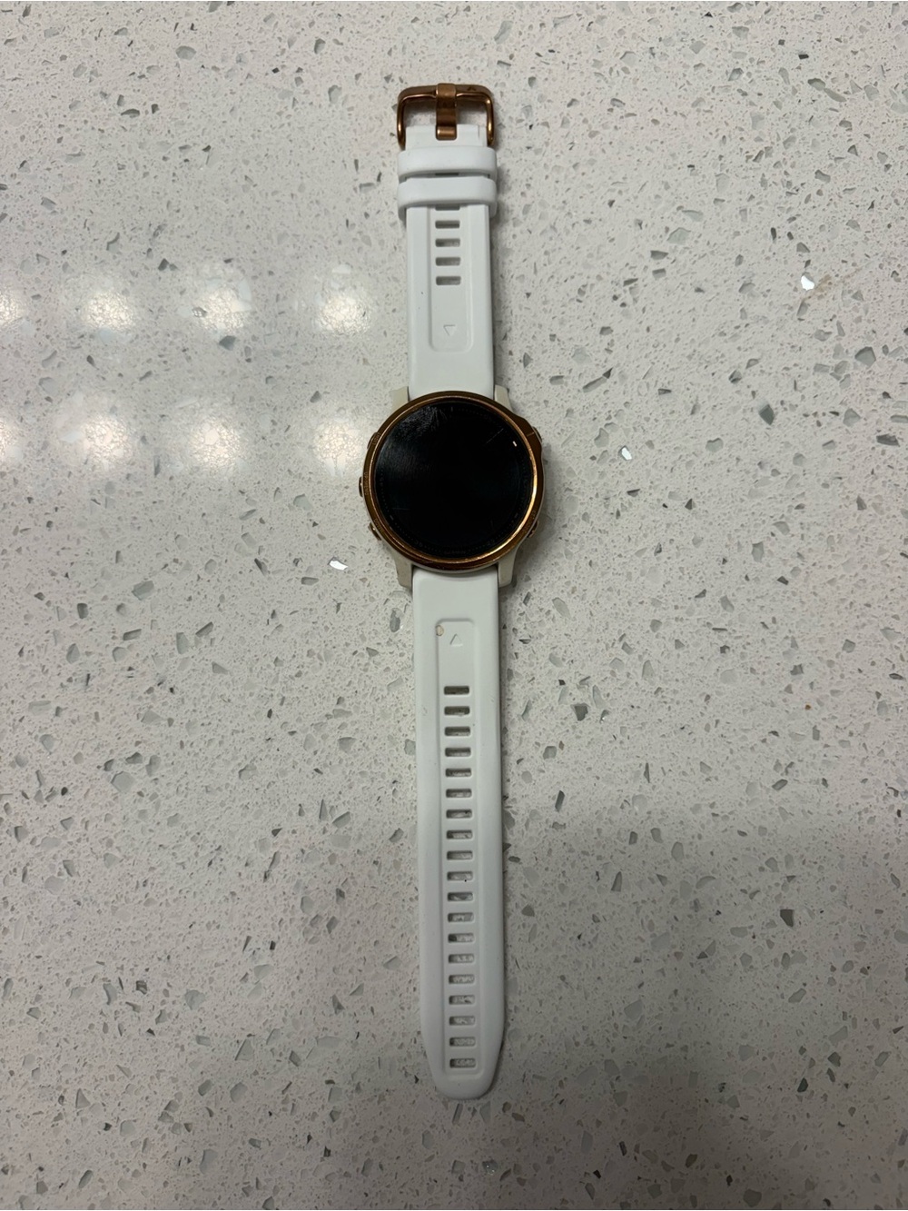 Garmin Fenix 6S Pro White Silicone Smartwatch with Rose Gold Bezel